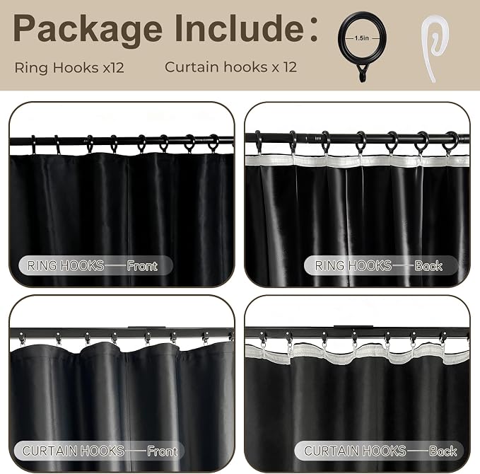 Room Divider Blackout Curtain Track Curtains Wall Dividers Panels Screen - Image 3