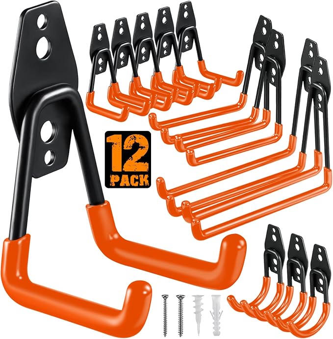 HUPBIPY 12 Pack Garage Hooks Heavy Duty Utility Steel by HUPBIPY