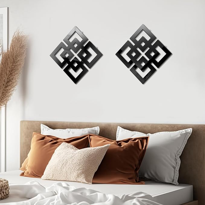 Weysat Wall Mount Home Mirror, 2 Pieces Silver Square Decorative Mirror - Image 7