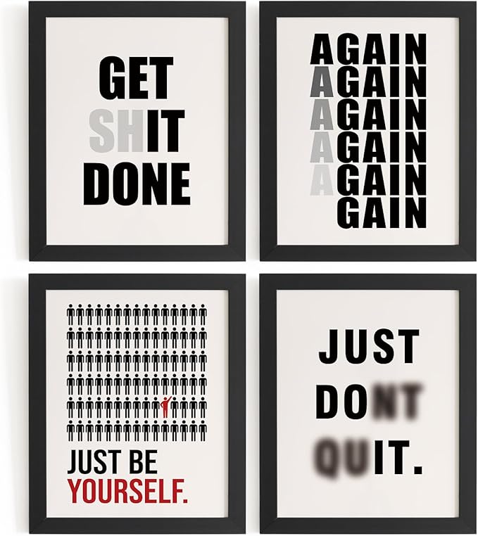 DSHFG Motivational Office Wall Art Prints Set of 4, Office Artwork Wall Decor by Unknown