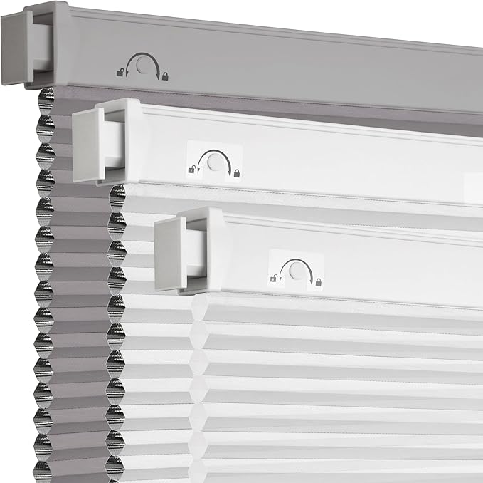 Grandekor No Drill No Tools Cordless Cellular Shades, 29.5" W x 64" H, Light by Grandekor