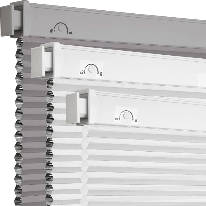 Grandekor No Drill No Tools Cordless Cellular Shades, 45.5" W x 64" H, Light by Grandekor