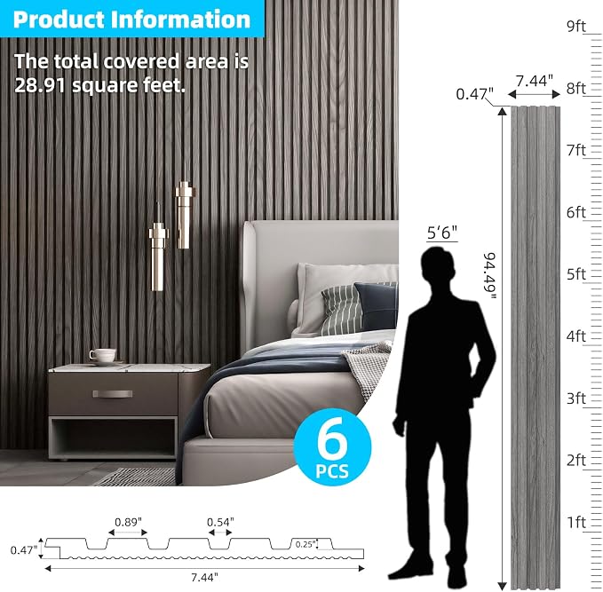 Art3d 6-Piece Wood Slat Panels for Stylish Interior Decor and Ceiling Decoration - Image 5