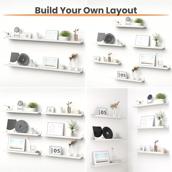 upsimples Floating Shelves for Wall, 23.6 Inch Shelves for Decor Storage Set of - Image 4