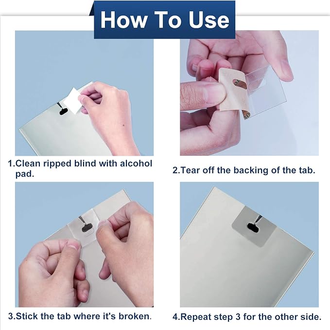 SOGEWO Clear Vertical Blind Repair Tabs, Vertical Blinds tabs/Blind Fixers - Image 3