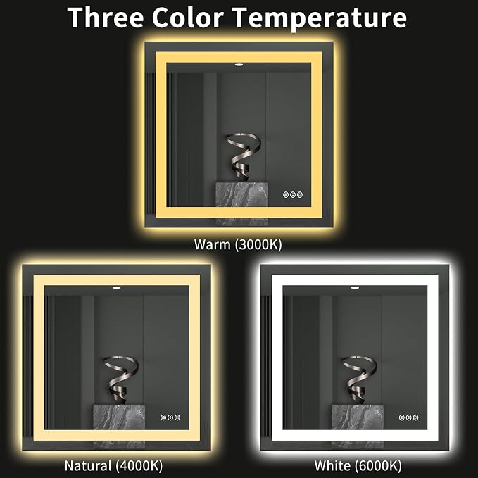 LOAAO 40"X38" LED Bathroom Mirror - Image 5