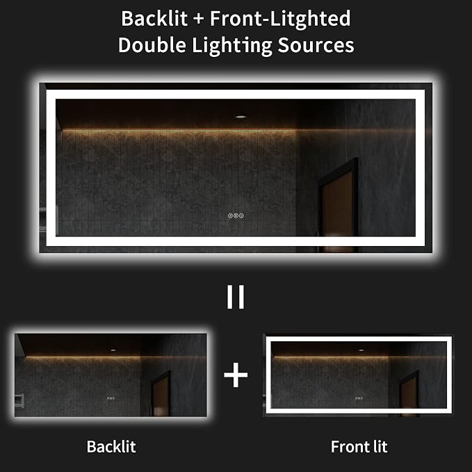 LOAAO 60X28 LED Bathroom Mirror - Image 7