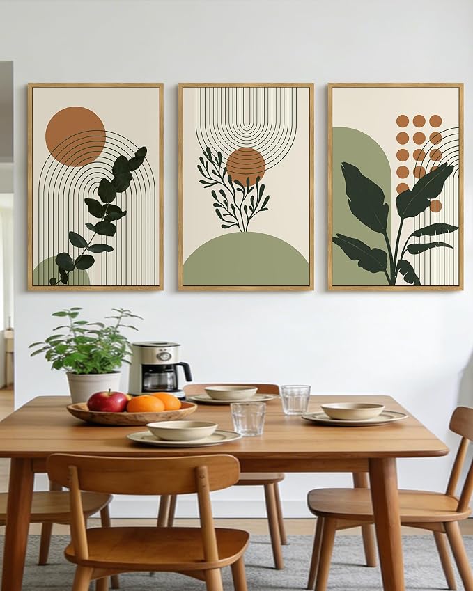 PHOPAGO Boho Plant Wall Art Green Botanical Bohemain Framed Wall Printing - Image 7