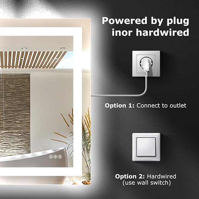 Hivone 40X30 LED Bathroom Mirror - Image 4