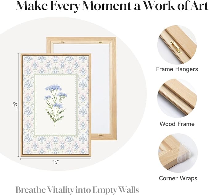 3 Piece Framed Canvas Floral Wall Art - Image 5