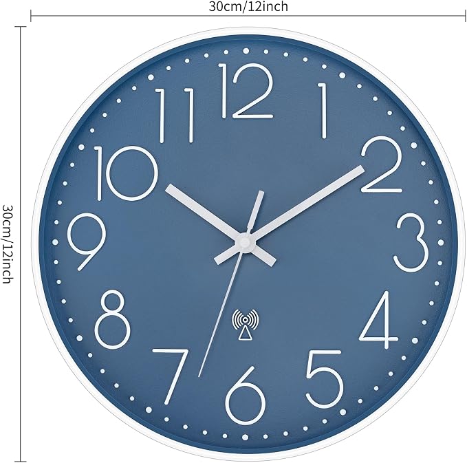 Foxtop Atomic Wall Clock Battery Operated Round Analog Modern Wall Clock Sets - Image 8