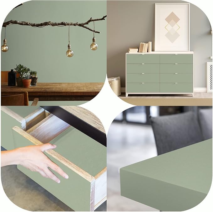 practicalWs Sage Green Wallpaper Stick and Peel Green Contact Paper 17.7'' x - Image 9