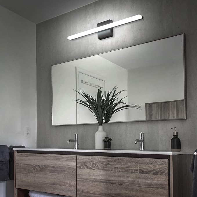 Combuh Bathroom Light Fixtures Dimmable Black Vanity Lights Bar 24 Inch 14W - Image 6