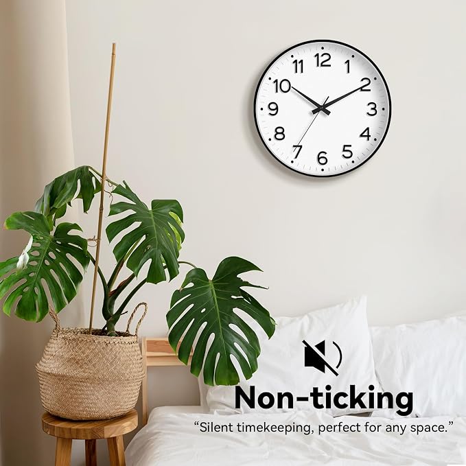 Roymnie Wall Clock, Silent Wall Clocks Battery Operated 8 Inch-Modern Non - Image 5