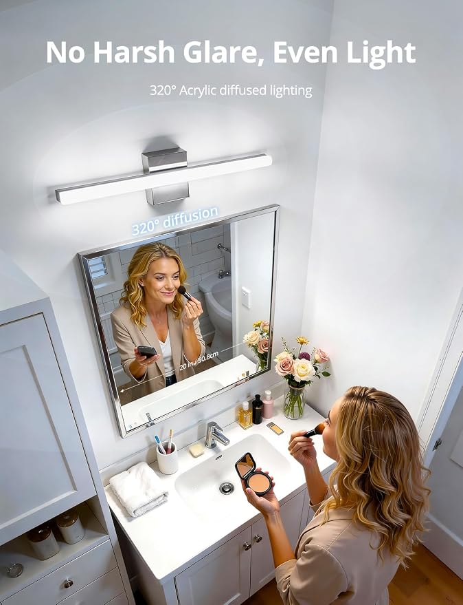 Combuh 24 Inch Chrome Vanity Light Fixtures - Image 3