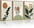 PHOPAGO Boho Plant Wall Art Green Botanical Bohemain Framed Wall Printing by PHOPAGO
