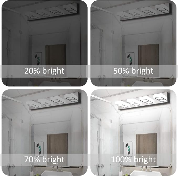 Ralbay Dimmable Bathroom Lights Modern 4 Lights Vanity Lights Fixtures Acrylic - Image 5