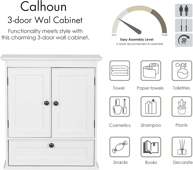 Spirich Bathroom Cabinet Wall Mounted, Small Bathroom Wall Cabinet Over Toilet - Image 7