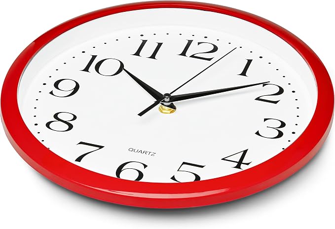 Bernhard Products Red Wall Clock Silent Non Ticking - Image 6