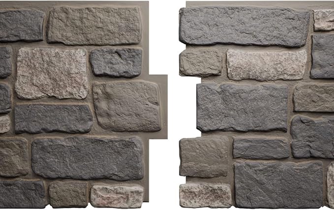EverStone Cobblestone Faux Stone Panel, Midnight Granite Color - Image 8