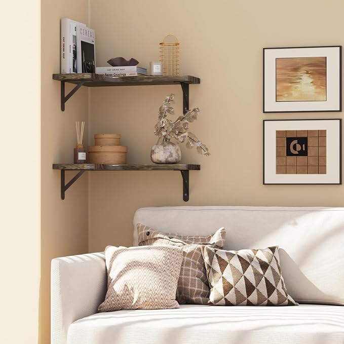 YGEOMER Corner Floating Shelves, Wall Mounted Corner Shelf - Image 6