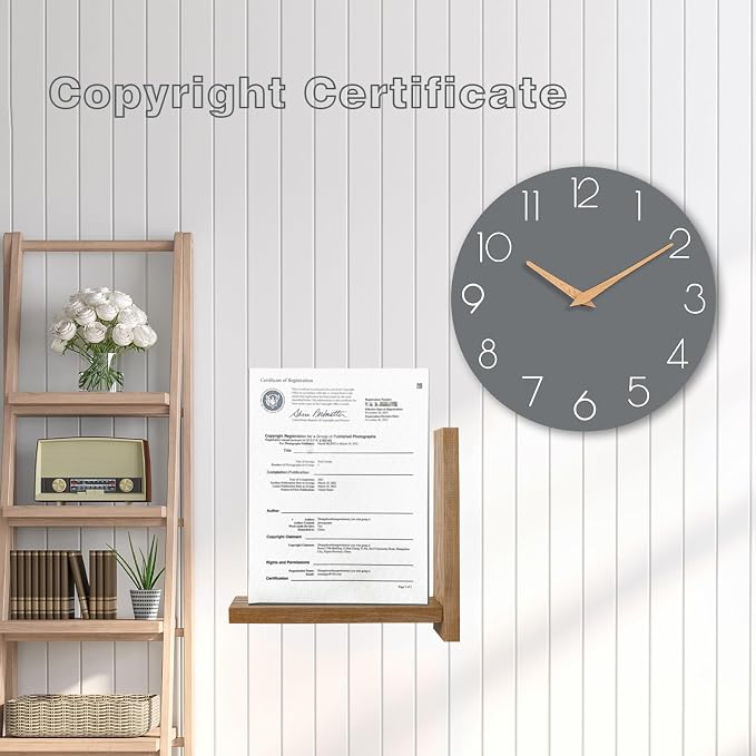 cicininc Wall Clock, 16 Inch Wooden Battery Operated Wall Clocks Silent - Image 6
