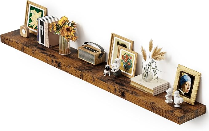 Vivelove 12 Inch Deep Floating Shelves 72 inch Long, 72 x 12 Wide Wall Shelves by VIVELOVE