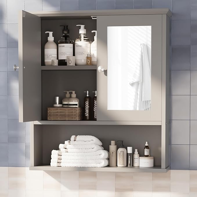 Bathroom Wall Cabinet with Mirror, Bathroom Mirror Cabinet Wall Mounted - Image 2