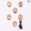 Indian Shelf 6 Lb- 6 Pieces Decorative Wood Adhesive Wall Hooks–Boho Peel and by IndianShelf
