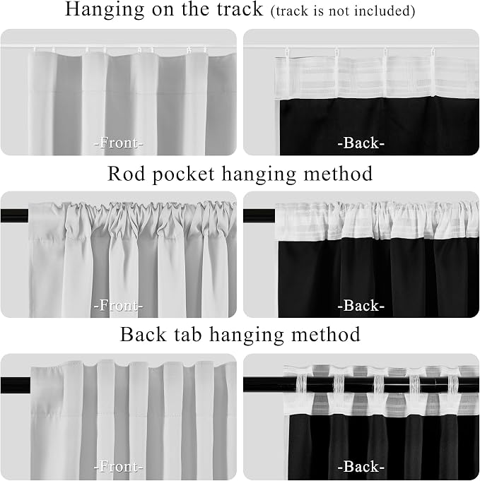 RYB HOME 100% Blackout Curtain Extra Wide - Image 4