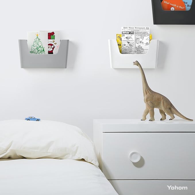 YOHOM Adhesive File Holder Plastic Document Folder Door No Drilling Mount Mail - Image 4