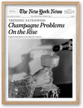 iHery Small 8X10in Champagne Problems On the Rise Newspaper Small Framed Wall by iHery
