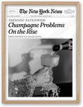 iHery Champagne Problems On the Rise Newspaper Headline Framed Wall Art by iHery