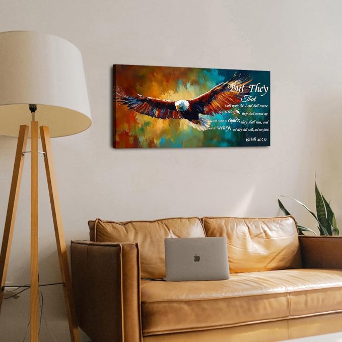 Christian Wall Art Eagle Decor Isaiah 40 31 Wall Art Bible Verse Wall Decor - Image 6