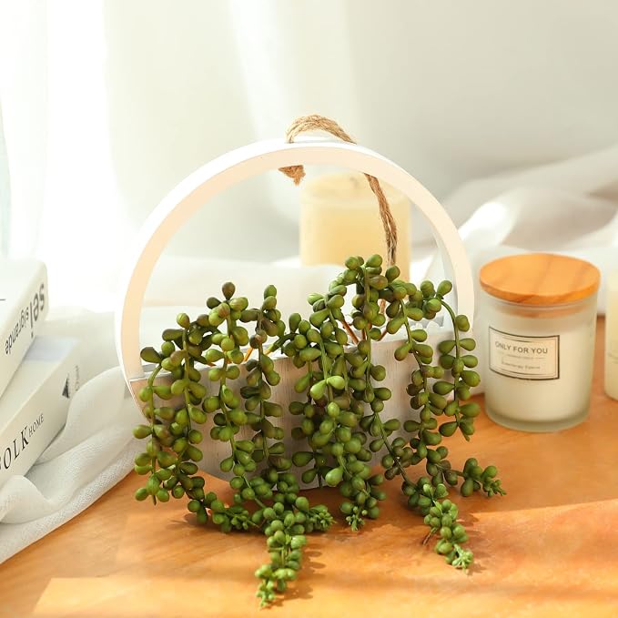 Artificial Hanging Plants Hanging Planter Fake Succulents Artificial String of - Image 4
