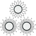 3 Pack Metal Mirrors for Wall Sunburst Wall Mirrors Home Décor Decorative by Uaussi