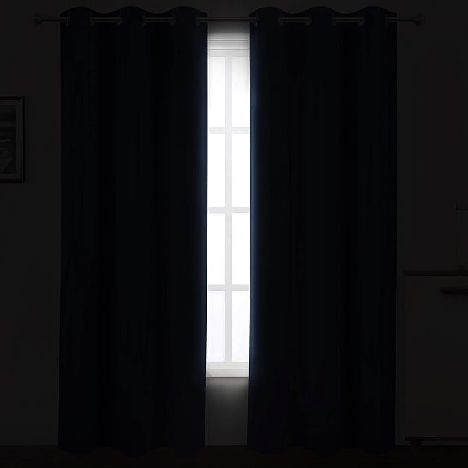 LEMOMO Blackout Curtains 42 x 84 inch/Navy Curtains Set of 2 Panels/Thermal - Image 3