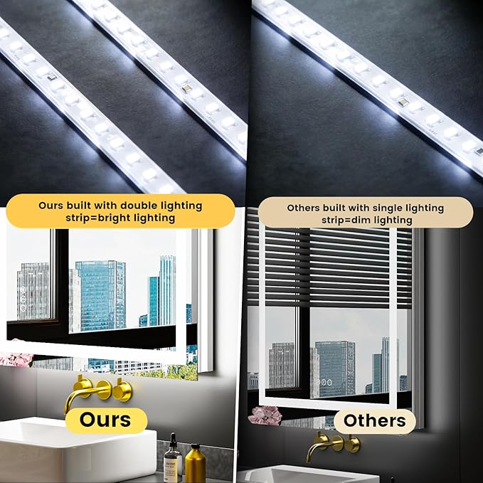LOAAO 48X36 LED Bathroom Mirror - Image 2