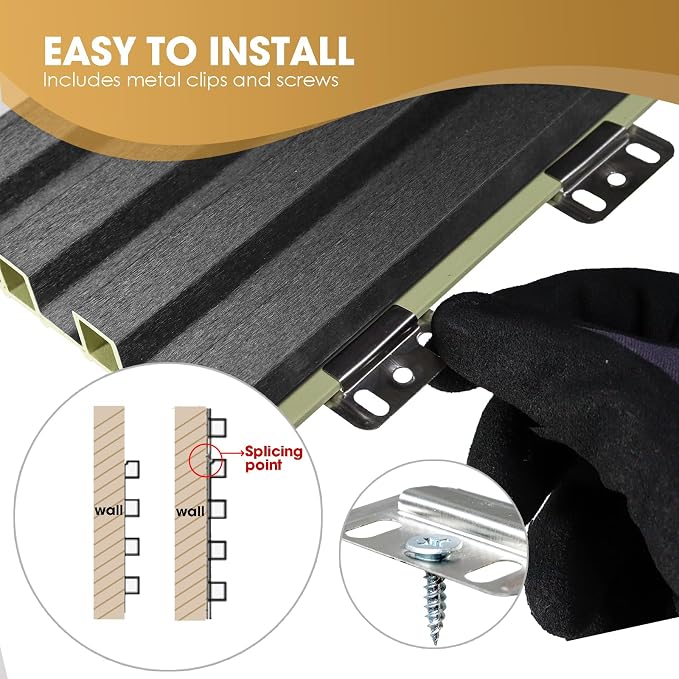 OUZUGIE WPC Acoustic Slat Wall Paneling, Living Room, TV Background, Study Room - Image 5