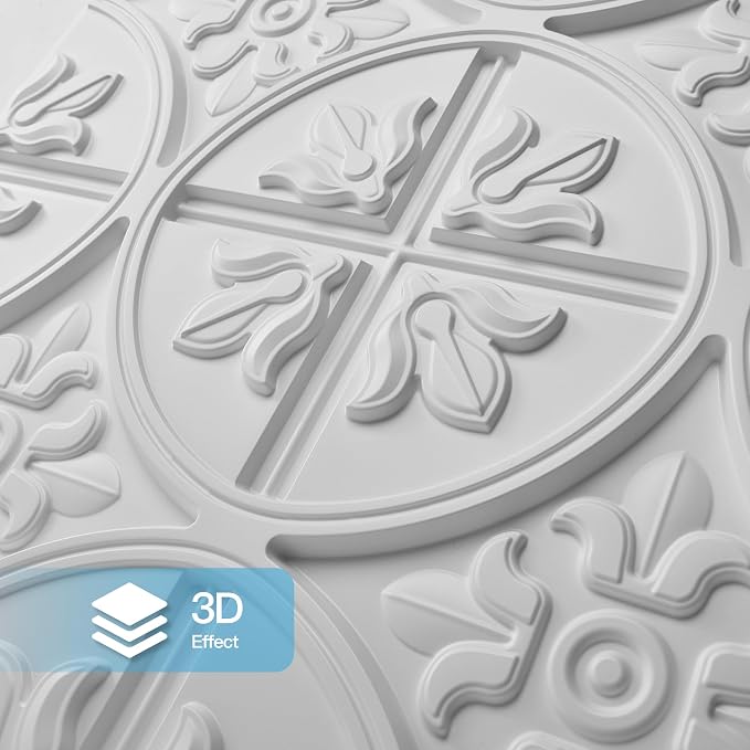 Art3d Drop Ceiling Tiles 24x24in., Wainscoting Panels Glue Up 2ft x 2ft - Image 3