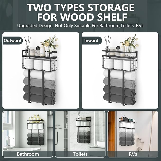 Xstydes Towel Racks for Bathroom, Metal Towel Holder - Image 4