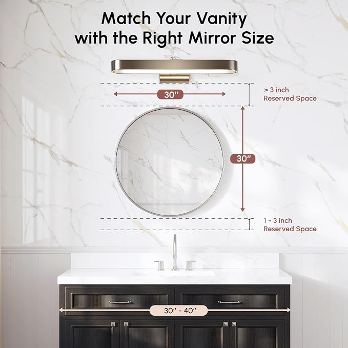 USHOWER Brushed Nickel Bathroom Mirrors - Image 7