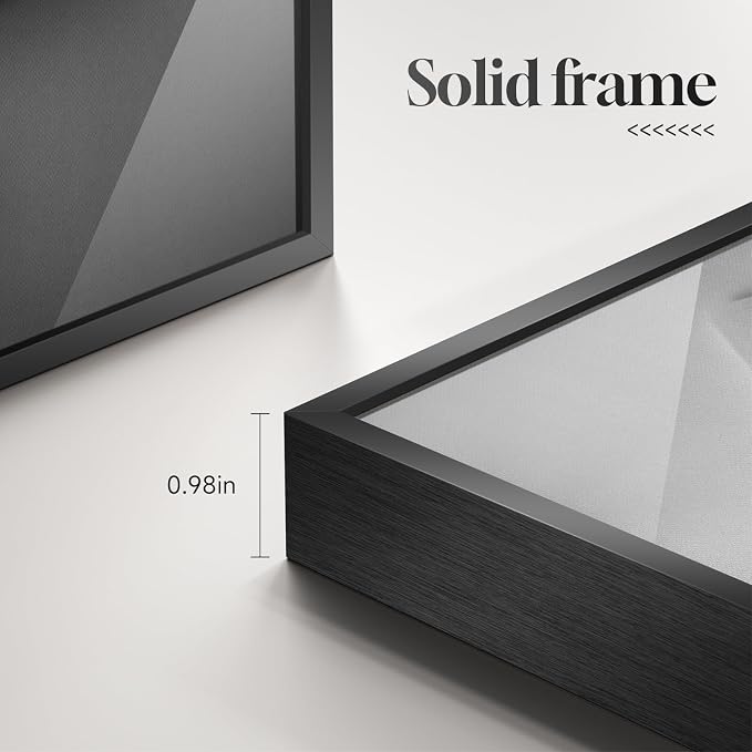 Framed Black and White Modern Elegant Abstract Wall Art, Large Contemporary - Image 3