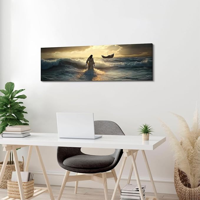 Jesus Walking on Water Wall Art Christian Picture Wall Decor - Image 6
