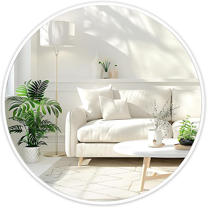 Fabuday White Round Mirror for Wall 20 inch by Fabuday