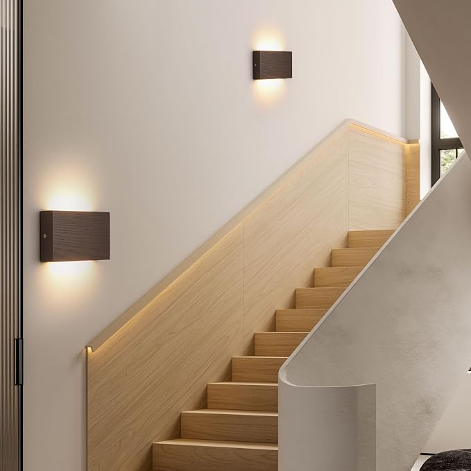 Wood Wall Sconce Indoor Wall Lights Hardwired 2 Pack Up and Down，wall Lights - Image 3