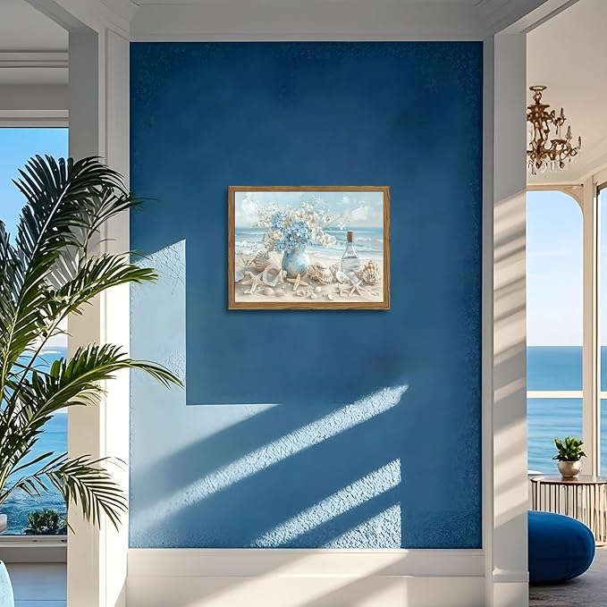 Framed Beach Canvas Wall Art, Ocean - Image 2