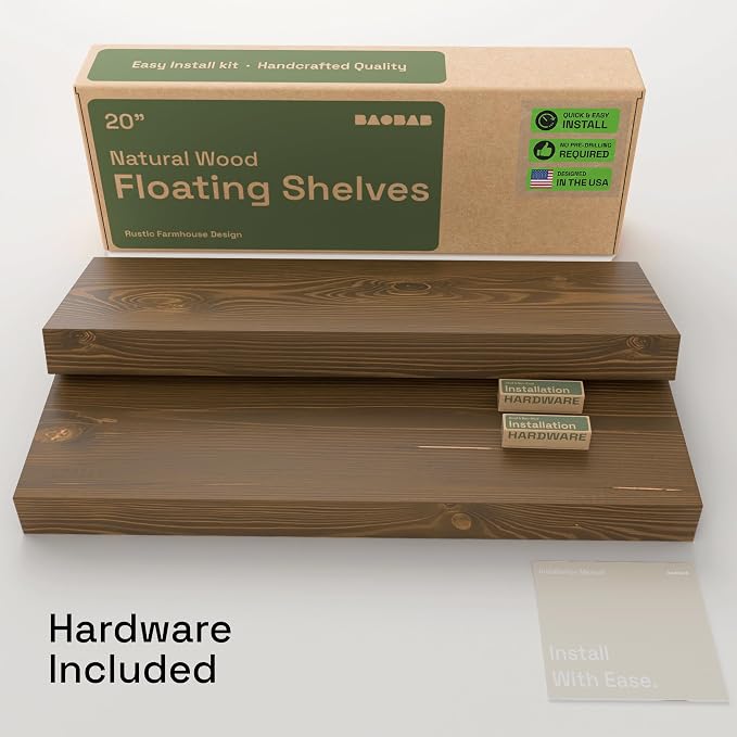 BAOBAB WORKSHOP Wood Floating Shelves - Image 6
