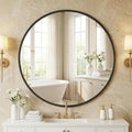NEWBULIG 28 Inch Round Wall Mirror, Bathroom Mirror by NEWBULIG