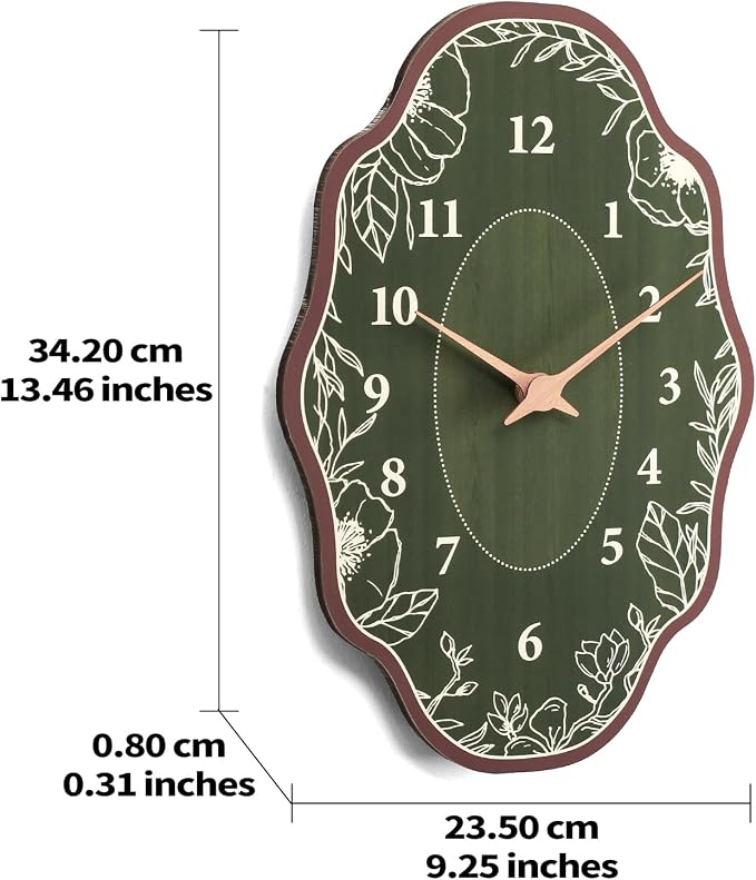 Mid Century Retro Irregular Shape Wall Clock, Silent Non-Ticking Battery - Image 4
